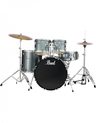 Pearl Road Show RS505C/C706, 5-Piece Drum Set with Hardware and Sabian Cymbals Set, Charcoal Metallic