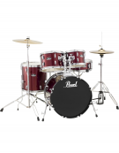 Pearl Road Show RS505C/C91, 5-Piece Drum Set with Hardware and Sabian Cymbals Set, Red Wine