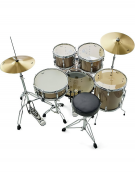 Pearl Road Show RS525SC/C707, 5-Piece Drum Set with Hardware and Sabian Cymbals Set, Bronze Metallic