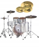 Pearl Export EXX, EXX725SBR/C49, 5-Piece Drum Set with Hardware and Sabian SBr Cymbals Set, Mirror Chrome