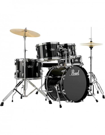 Pearl Road Show RS505C/C31, 5-Piece Drum Set with Hardware and Sabian Cymbals Set, Jet Black