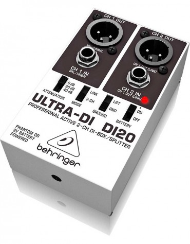Behringer ULTRA-DI DI20, Professional Active 2-Channel DI-Box/Splitter