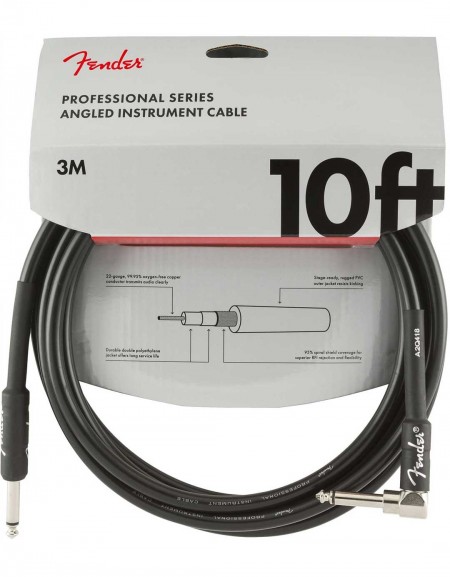 Fender 10ft Professional Series Instrument Cable Angle, Black