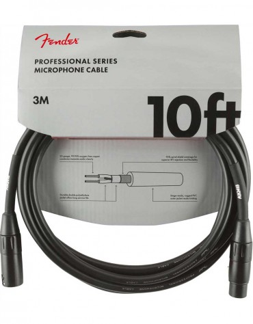 Fender 10ft Professional Series Microphone Cable, Black
