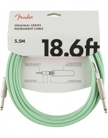 Fender 18.6ft Original Series Instrument Cables, Surf Green