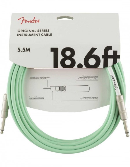 Fender 18.6ft Original Series Instrument Cables, Surf Green