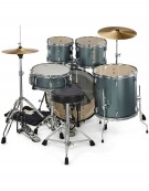 Pearl Road Show RS525SC/C706, 5-Piece Drum Set with Hardware and Sabian Cymbals Set, Charcoal Metallic