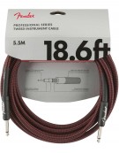 Fender 18.6ft Professional Series Instrument Cable, Red Tweed