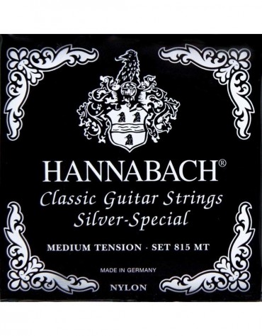 Hannabach 652.527 Classical Guitar Strings Series Set 815 Medium Tension Silver Special