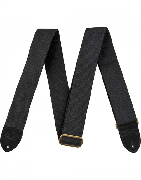 Fender Cotton/Leather Strap, BLK
