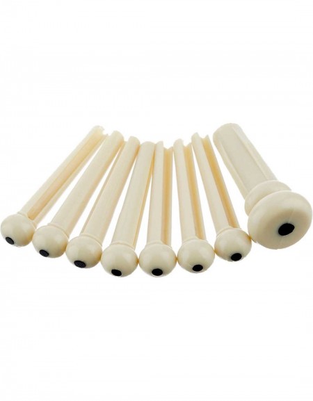 Fender Bridge Pin Set, Ivory with Black Dot (7)