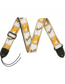 Fender® 2” Monogrammed Strap, White/Brown/Yellow