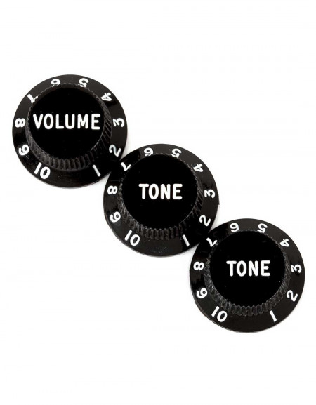 Fender Stratocaster® Knobs, Black (Volume, Tone, Tone) (3)