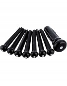 Fender Acoustic Bridge Pin Sets, Black with White Dot (7)