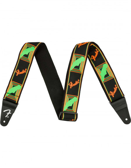 Fender® 2" Neon Monogrammed Strap, Green and Orange
