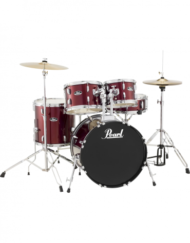 Pearl Road Show RS585C/C91, 5-Piece Drum Set with Hardware and Sabian Cymbals Set, Red Wine
