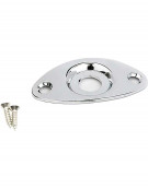 Fender Football Shape Curved Recessed Jack Ferrule Plate Chrome