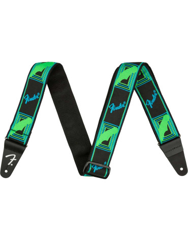 Fender Neon Monogrammed Straps, Blue and Green