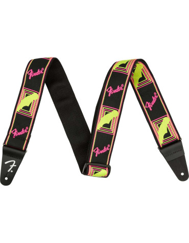 Fender Neon Monogrammed Straps, Pink and Yellow
