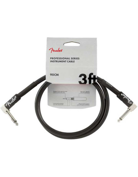 Fender 3ft Professional Series Instrument Cable Angle/Angle, Black