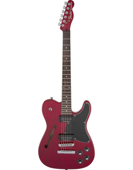 Fender Jim Adkins JA-90 Telecaster® Thinline, Indian Laurel Fingerboard, Crimson Red Transparent