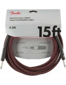 Fender 15ft Professional Series Tweed Instrument Cable, Red Tweed