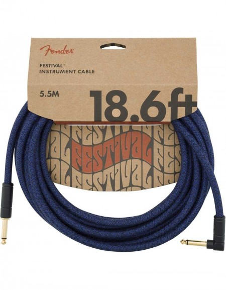 Fender 18.6ft Festival Hemp Instrument Cable Angle, Blue Dream