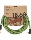 Fender 18.6ft Festival Hemp Instrument Cable Angle, Green