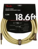 Fender 18.6ft Deluxe Series Instrument Cable Angle, Tweed
