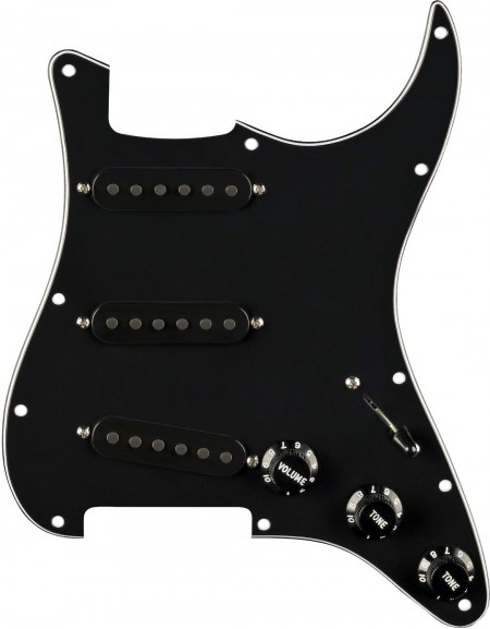 Fender Pre-Wired Strat Pickguard Pure Vintage '65 w/ Reverse Wound Middle Pickup 11 Hole Black