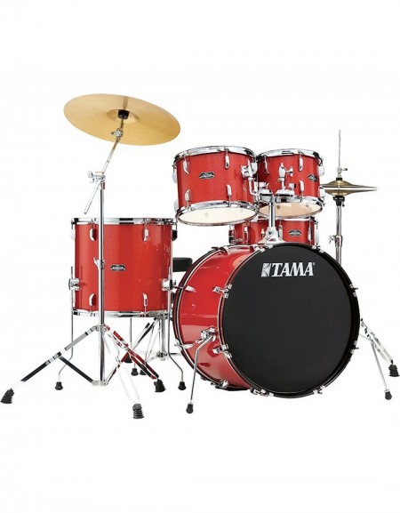 Tama Stagestar ST50H5C-CDS, 5-Piece Shell Set with Cymbals and Hardware, Candy Red Sparkle