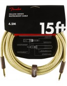 Fender 15ft Deluxe Series Instrument Cable, Tweed