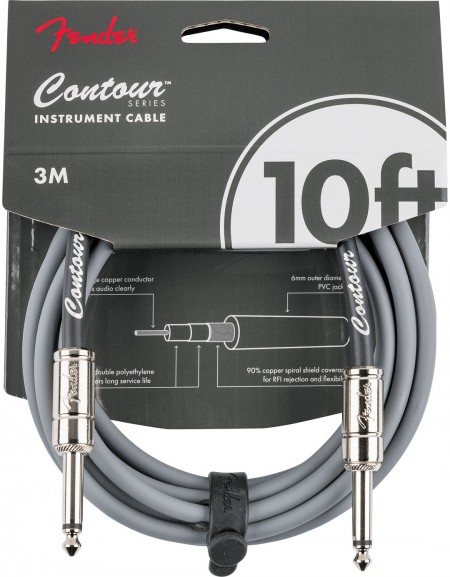 Fender Contour™ Series Instrument Cables, Inca Silver