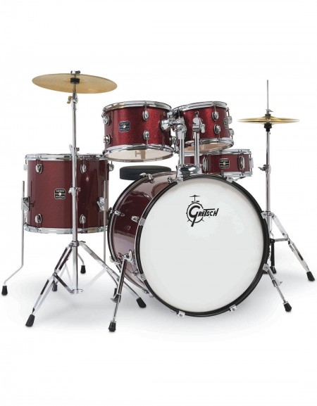 Gretsch Renegade GR801.054, 5-Piece Shell Set with Cymbals and Hardware, Ruby Sparkle