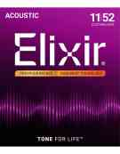 Elixir 16027 Phosphor Bronze with NANOWEB Acoustic Guitar Strings (11-52)